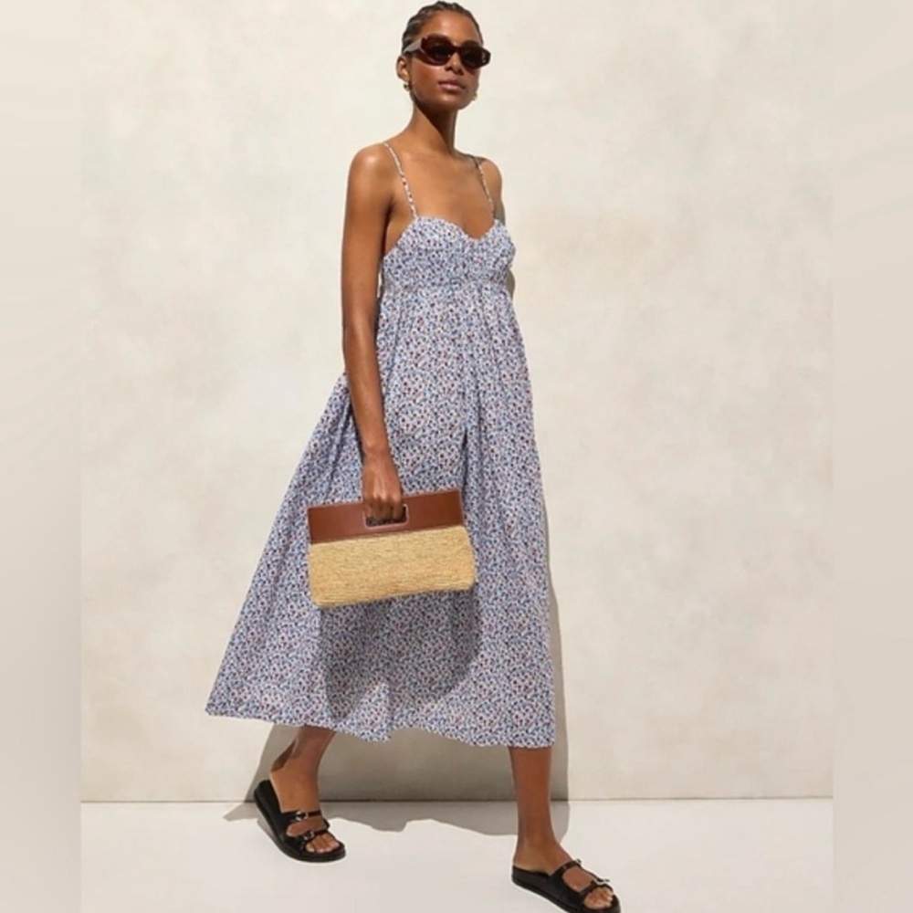 J.Crew Cotton voile empire-waist dress in poppy print - size Small NWT